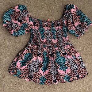 Simply Southern Patterned Puff Sleeve Top - Size Medium